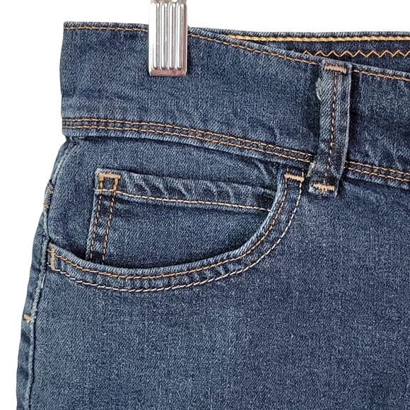 Levi's 515 Vintage Y2K Red Tab Mid Length Dark Wash Denim Jean Shorts Women's 6 - Picture 6 of 15